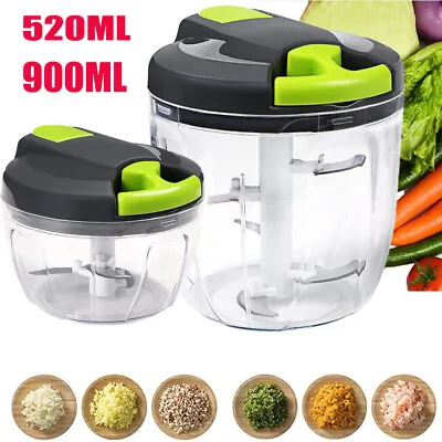 Hand Manual Food Chopper Portable Processor Kitchen Mini Pull String Chopper New • £7.98