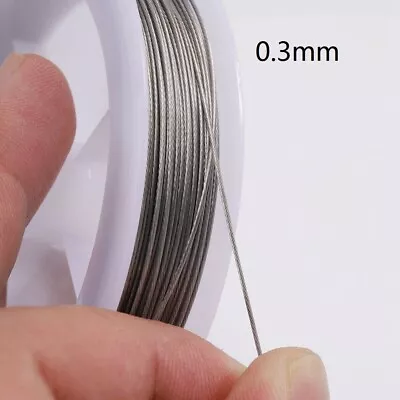 £4.13 • Buy 1Roll/100m Strong Stainless Steel Beading Wire Tiger Tail DIY Jewelry Making DIY