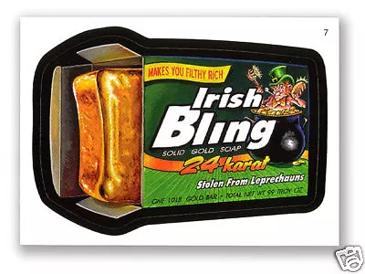 2010 Topps Ans6 Wacky Packages Series #6 - Irish Bling Soap ~ Sticker #7 ~ Mint! • $1