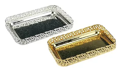 Silver Or Gold Serving Tray Rectangle Gift Tray Mirror Polished Paandan Tray • £11.99