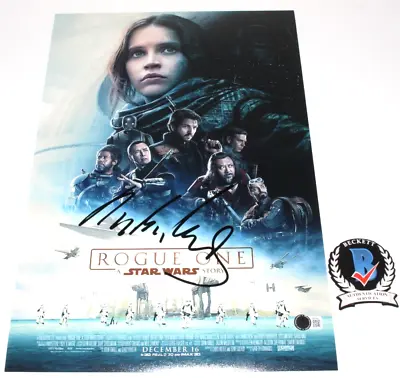 MADS MIKKELSEN SIGNED 'ROGUE ONE' 12x18 MOVIE POSTER STAR WARS STORY BECKETT COA • $169.99