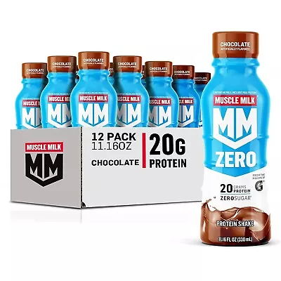 Muscle Milk Zero Protein Shake Chocolate 20g Protein 11.16oz (Pack Of 12) • $37.99