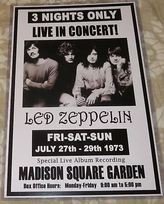 $13.99 • Buy Led Zeppelin 1973 Madison Square Garden Replica Concert Poster 