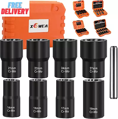 9PCS Bolt Nut Extractor Set 1/2  Drive Impact Lug Nut Remover Socket Tool Whee • $49.24