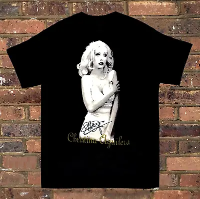 $21.84 • Buy Rare Christina Aguilera Vtg Black Signature Men Shirt Size Size F2387