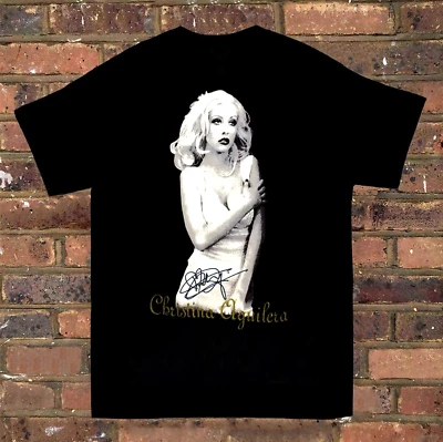 $17.99 • Buy Rare Christina Aguilera Vtg Black Signature Men Shirt Size Size F2387