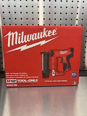 Milwaukee 2540-20 M12 12V 23 Gauge Compact Cordless Pin Nailer - Bare Tool! • $179