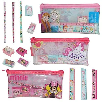 19cm Girls Stationery Zipper Pencil Cases Eraser Pencil Sharpener Scale-5Pcs • £5.79