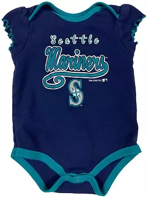 Seattle Mariners Baby Infant Girls 12 Months One Piece Snaps Authentic MLB  • $5