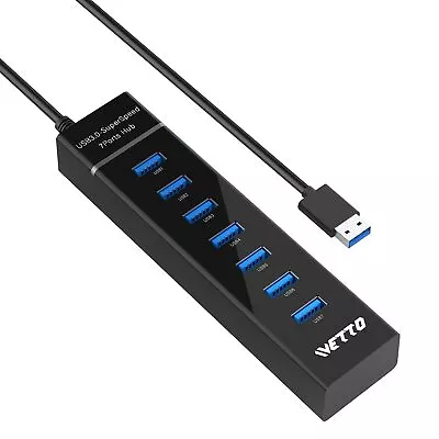 7-Port USB 3.0 Hub IVETTO Data Hub Splitter With 3.3ft 3.3FT • $22.01