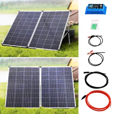 Mono Folding Solar Panel Kit 12v Battery Charger Camping Caravans W/Controller  • £38.95