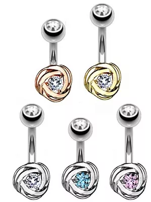 £3.60 • Buy STEEL Bar - Small Round Rose Belly Bar - 6mm 8mm 10mm 12mm 14mm 16mm 19mm