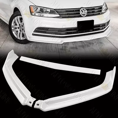 Fit 15-18 Volkswagen Jetta Mk6 Painted White Front Bumper Spoiler Splitter Lip • $95.24