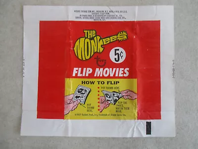 Vintage 1967 Topps The Monkees Trading Cards Empty Wax Wrapper Original • $9.99