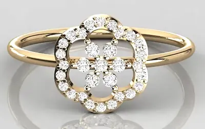 £517.23 • Buy Halloween Gift 0.68ct Natural Diamond 14K Yellow Gold Wedding Cluster Ring