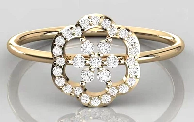 £517.23 • Buy Halloween Gift 0.68ct Natural Diamond 14K Yellow Gold Wedding Cluster Ring