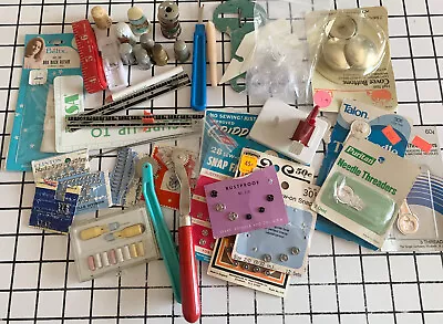 Lot Of 50+ Vintage Sewing Supply Items - Some NIP - 18 Different Types Of Items • $9.99