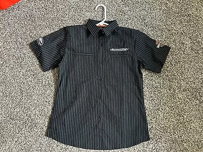 New Harley-davidson Screamin' Eagle Button-up Pinstripe Shop Shirt Womens Medium • $19.99