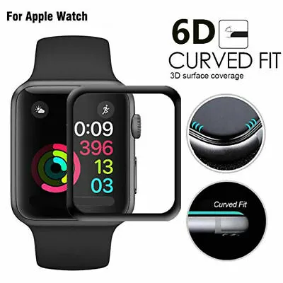 $6.49 • Buy Apple Watch 6D Tempered Glass Full COVER Screen Protector IWatch 38/42/40/44mm