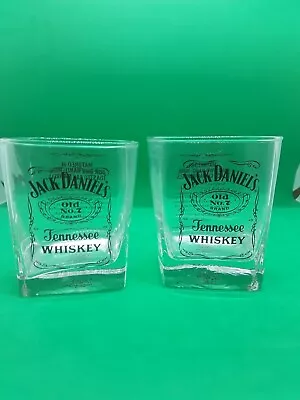 2010 Pair Jack Daniels Tennessee Whiskey Glasses Matured In Oak Barrels Daniel's • £12