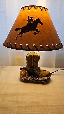 Vintage Small Cowboy Boot Table Lamp Western Decor • $55