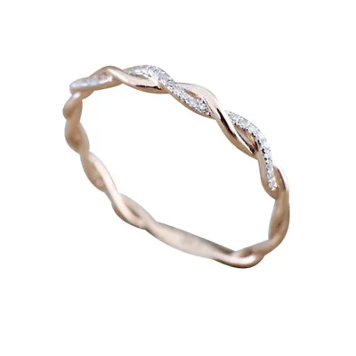 $11.20 • Buy Matching Stacking Ring Anniversary Engagement Diamond Band Shape Size 9 Ring Set