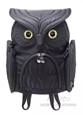 Owl MEDIUM BLACK 3D Backpack MORN CREATIONS Bag LADY Kindergarten Preschool Hoot • $109.99