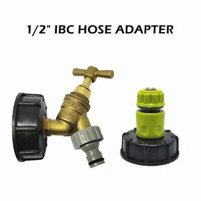 IBC Adapter Connector Water Tank Valve To 1/2  Garden Small Nipple Hose Fitting • £17.27