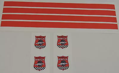 ANSA 4 Decal & 4 Red Stripe Set For Muffler Exhaust Ferrari Maserati Lamborghini • $48.99