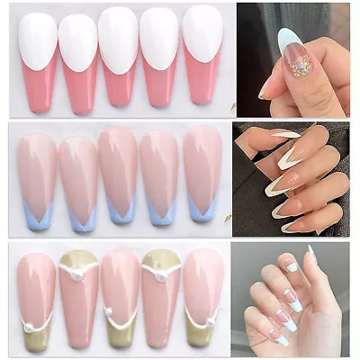 Nail Art Form French Stencil Inkjet Template Nail Stickers Manicure DIY Salo ZSY • £4.97