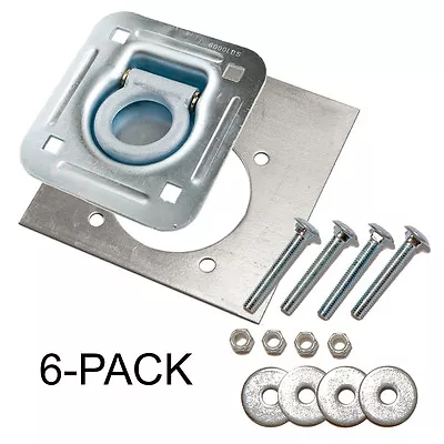 D-Ring Recessed 6000 Lb. Tie Down And Backing Plate  W/ 2-1/2  Hardware 6-pack • $64.63