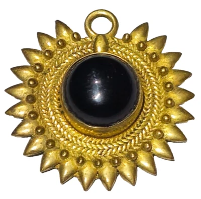 Stunning Late Medieval Bronze Pendant Rare Stone .45 Gr.25 Mm • £0.99
