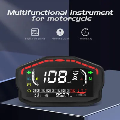 Universal Digital Moto Dash Panel LCD Dashboard Speedometer Odometer Tachometer • $43.60