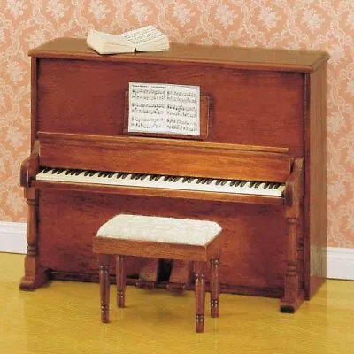 Dollhouse Miniature Upright Piano & Stool Kit 1:12 One Inch Scale W1 Mini Mundus • $52.99