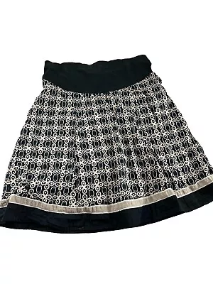 Motherhood Maternity Womens Skirt Size Medium Black Geometric Print A Line Short • £14.48