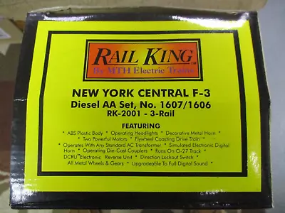 MTH Railking NYC F-3 Diesel AA Set No 1607/1606 RK2001** NIB • $275