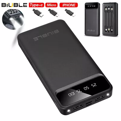 $24.99 • Buy BIUBLE New 900000mAh LED Power Bank Portable USB Type-C External Battery Charger