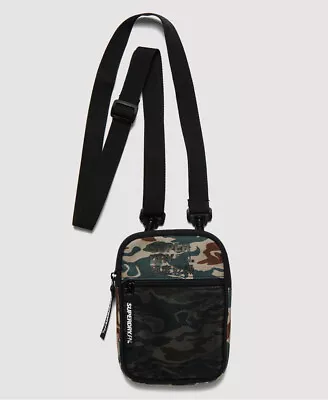£16.99 • Buy Superdry Mens New Zip Fastened Small Sport Pouch Cross Body Bag Green Camo