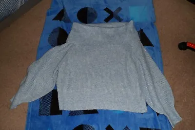 Lovely Ladies Powder Blue Off The Shoulder Jumper Size Xl (20-22)**bnwt*****new* • £14.99