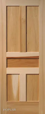 5 Panel Poplar Flat Shaker / Mission Stain Grade Solid Core Interior Wood Doors • $311