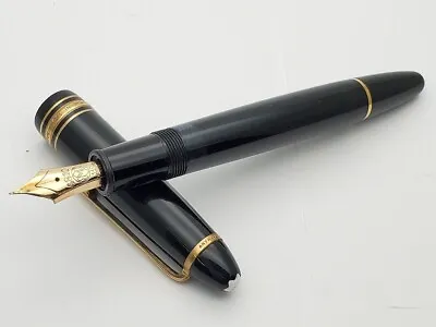 MONTBLANC 14K Gold 585 MEISTERSTUCK 146 Piston Fountain Pen Black Used • $231.04