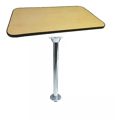 £59.99 • Buy Floor Mount Island Free Stand Leg + TABLE Kitchen Caravan Campervan MAPLE/BLACK
