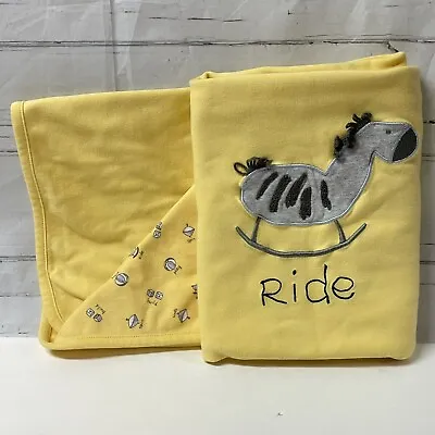 Gymboree Ride Zebra Rocking Horse Toys Yellow Baby Receiving Blanket VTG 1999 • $159.99