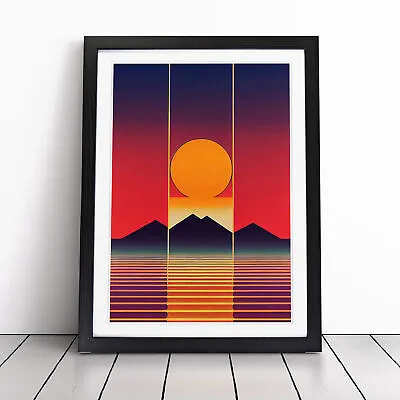 Unique Abstract Mountain Sunset No.3 Wall Art Print Framed Canvas Picture Poster • $21.10