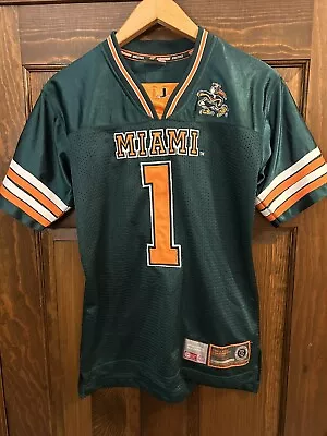 Miami Hurricanes  #1 Colossuem Youth Size Large 16-18 Football Jersey • $19.99