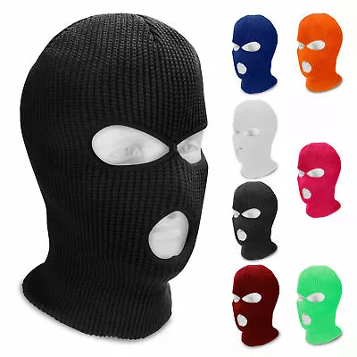 3 Hole Full Face Ski Mask Winter Cap Balaclava Hood Windproof Mask Tactical Hat • $9.62