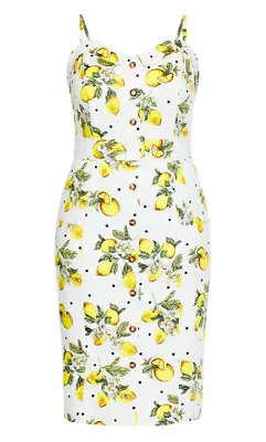$59 • Buy CiTY CHiC :: Women's Lemon Spot Dress : Size 18 [M] :BNWT