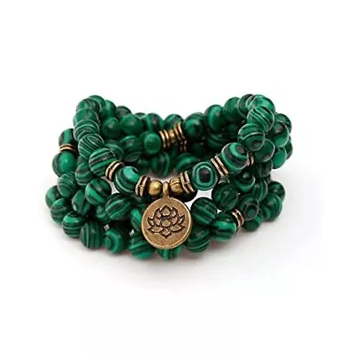 Mala Bead Strand Bracelet 108 Buddhist Prayer Beads Yoga Meditation Green  • $29.03