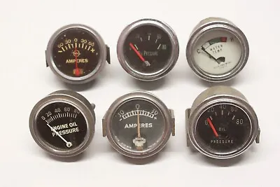 $8.27 • Buy Vintage Lot/6 Car Truck ACCESSORY DASH GAUGES Oil Pressure Temperature Amp Parts