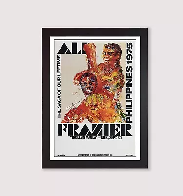 Framed Muhammad Ali Vs Joe Frazier Vintage  Boxing Fight Promo Poster Print 1975 • £4.80